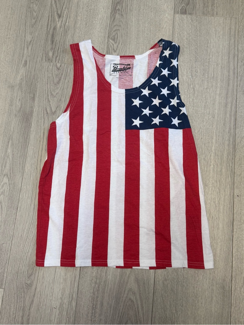 Brooklyn Cloth Red White Blue Striped Tank American Flag